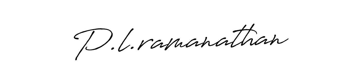 Use a signature maker to create a handwritten signature online. With this signature software, you can design (Antro_Vectra_Bolder) your own signature for name P.l.ramanathan. P.l.ramanathan signature style 7 images and pictures png