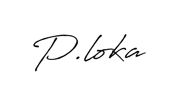 Make a beautiful signature design for name P.loka. With this signature (Antro_Vectra_Bolder) style, you can create a handwritten signature for free. P.loka signature style 7 images and pictures png