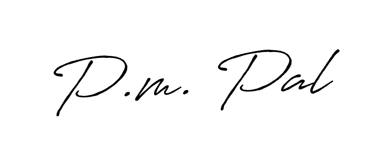 The best way (Antro_Vectra_Bolder) to make a short signature is to pick only two or three words in your name. The name P.m. Pal include a total of six letters. For converting this name. P.m. Pal signature style 7 images and pictures png