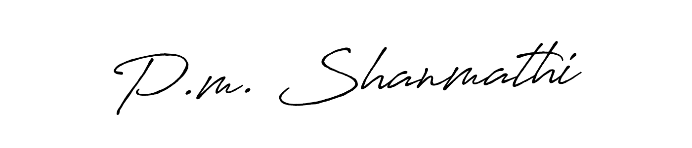 Make a beautiful signature design for name P.m. Shanmathi. Use this online signature maker to create a handwritten signature for free. P.m. Shanmathi signature style 7 images and pictures png