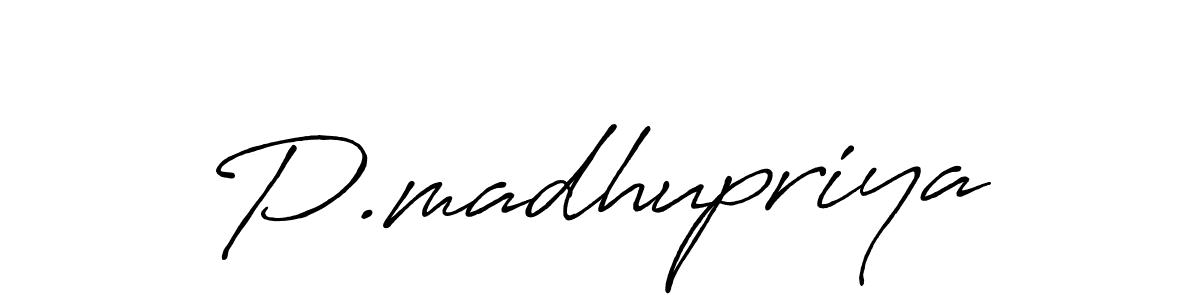 Similarly Antro_Vectra_Bolder is the best handwritten signature design. Signature creator online .You can use it as an online autograph creator for name P.madhupriya. P.madhupriya signature style 7 images and pictures png