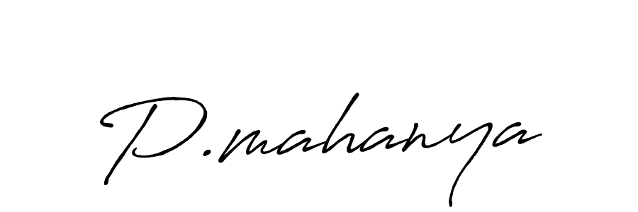 How to make P.mahanya name signature. Use Antro_Vectra_Bolder style for creating short signs online. This is the latest handwritten sign. P.mahanya signature style 7 images and pictures png