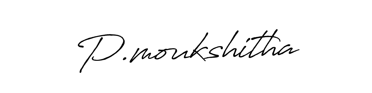How to make P.moukshitha signature? Antro_Vectra_Bolder is a professional autograph style. Create handwritten signature for P.moukshitha name. P.moukshitha signature style 7 images and pictures png