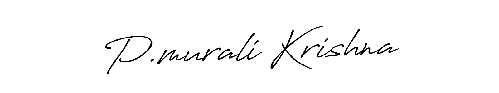 How to make P.murali Krishna name signature. Use Antro_Vectra_Bolder style for creating short signs online. This is the latest handwritten sign. P.murali Krishna signature style 7 images and pictures png