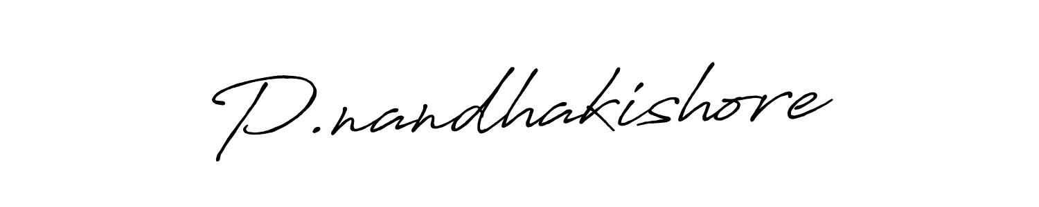 Use a signature maker to create a handwritten signature online. With this signature software, you can design (Antro_Vectra_Bolder) your own signature for name P.nandhakishore. P.nandhakishore signature style 7 images and pictures png