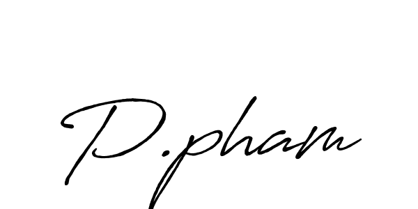 How to make P.pham name signature. Use Antro_Vectra_Bolder style for creating short signs online. This is the latest handwritten sign. P.pham signature style 7 images and pictures png