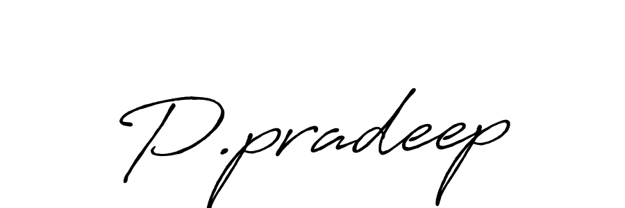 Use a signature maker to create a handwritten signature online. With this signature software, you can design (Antro_Vectra_Bolder) your own signature for name P.pradeep. P.pradeep signature style 7 images and pictures png