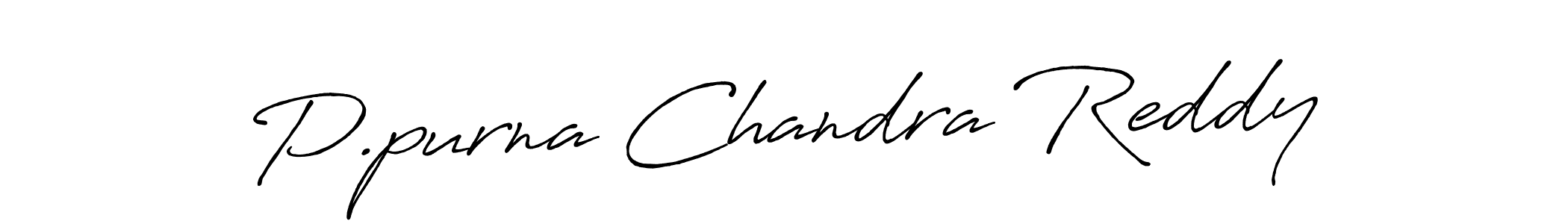 How to make P.purna Chandra Reddy name signature. Use Antro_Vectra_Bolder style for creating short signs online. This is the latest handwritten sign. P.purna Chandra Reddy signature style 7 images and pictures png