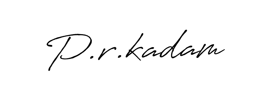 Make a beautiful signature design for name P.r.kadam. With this signature (Antro_Vectra_Bolder) style, you can create a handwritten signature for free. P.r.kadam signature style 7 images and pictures png