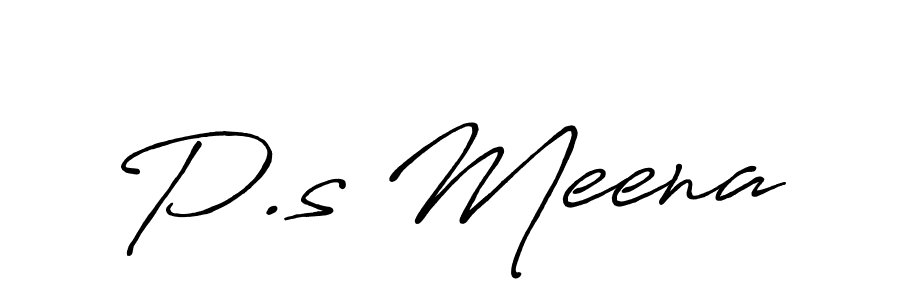 Also You can easily find your signature by using the search form. We will create P.s Meena name handwritten signature images for you free of cost using Antro_Vectra_Bolder sign style. P.s Meena signature style 7 images and pictures png
