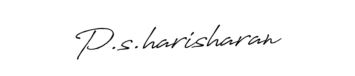 How to make P.s.harisharan name signature. Use Antro_Vectra_Bolder style for creating short signs online. This is the latest handwritten sign. P.s.harisharan signature style 7 images and pictures png