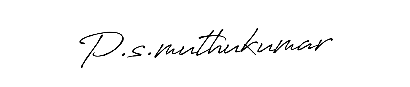 How to make P.s.muthukumar name signature. Use Antro_Vectra_Bolder style for creating short signs online. This is the latest handwritten sign. P.s.muthukumar signature style 7 images and pictures png