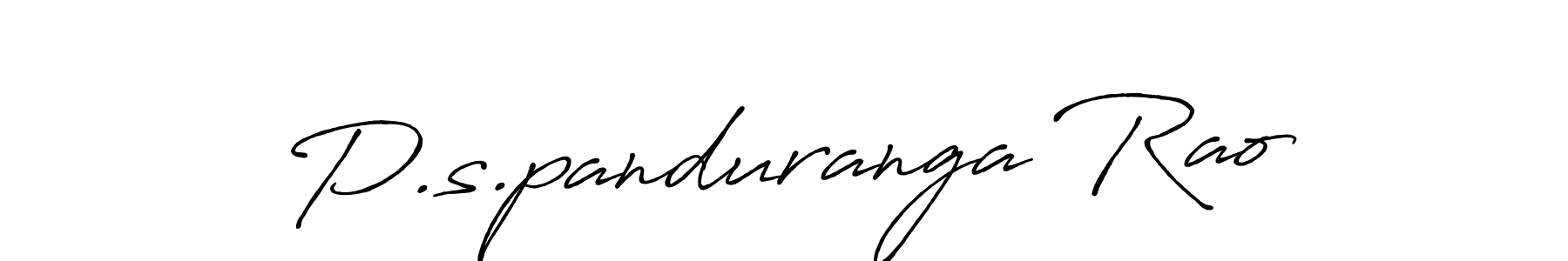Create a beautiful signature design for name P.s.panduranga Rao. With this signature (Antro_Vectra_Bolder) fonts, you can make a handwritten signature for free. P.s.panduranga Rao signature style 7 images and pictures png