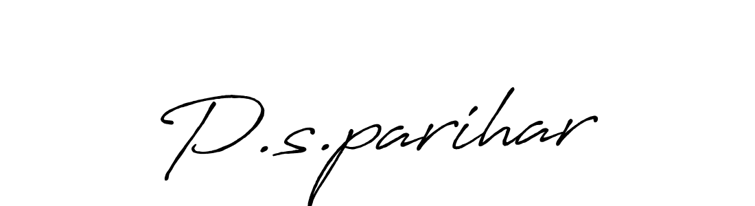 Make a beautiful signature design for name P.s.parihar. With this signature (Antro_Vectra_Bolder) style, you can create a handwritten signature for free. P.s.parihar signature style 7 images and pictures png
