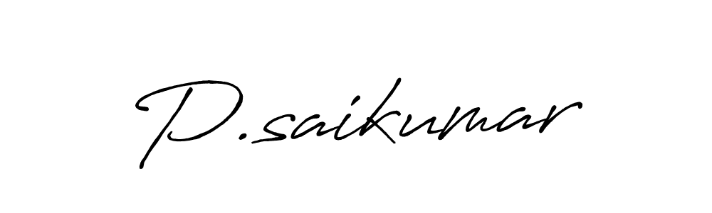 Create a beautiful signature design for name P.saikumar. With this signature (Antro_Vectra_Bolder) fonts, you can make a handwritten signature for free. P.saikumar signature style 7 images and pictures png