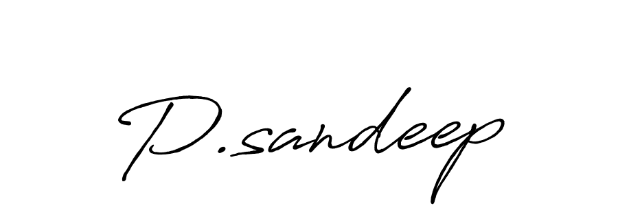 How to make P.sandeep name signature. Use Antro_Vectra_Bolder style for creating short signs online. This is the latest handwritten sign. P.sandeep signature style 7 images and pictures png