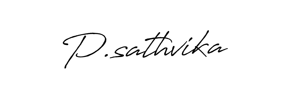 Use a signature maker to create a handwritten signature online. With this signature software, you can design (Antro_Vectra_Bolder) your own signature for name P.sathvika. P.sathvika signature style 7 images and pictures png