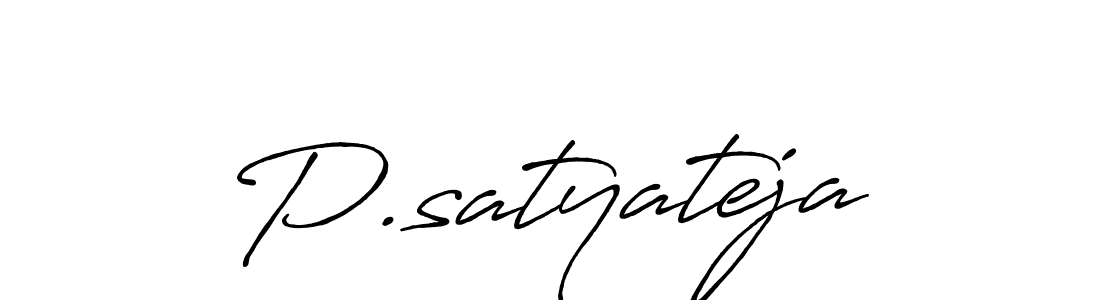 Create a beautiful signature design for name P.satyateja. With this signature (Antro_Vectra_Bolder) fonts, you can make a handwritten signature for free. P.satyateja signature style 7 images and pictures png