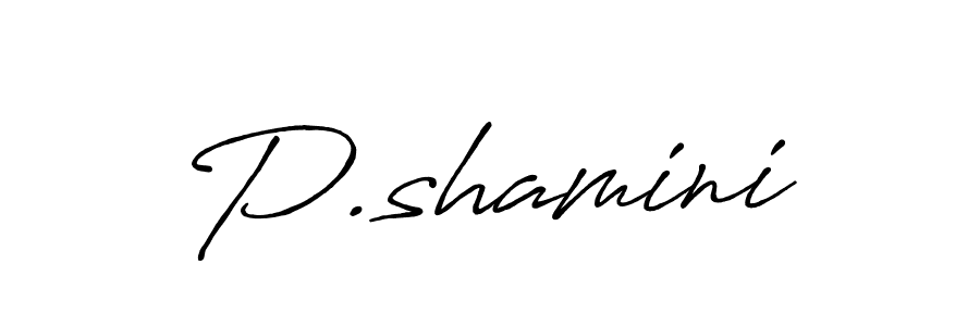 Design your own signature with our free online signature maker. With this signature software, you can create a handwritten (Antro_Vectra_Bolder) signature for name P.shamini. P.shamini signature style 7 images and pictures png