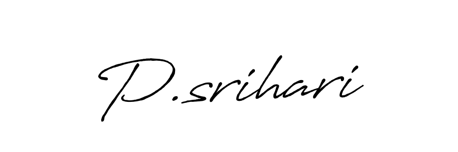 Design your own signature with our free online signature maker. With this signature software, you can create a handwritten (Antro_Vectra_Bolder) signature for name P.srihari. P.srihari signature style 7 images and pictures png