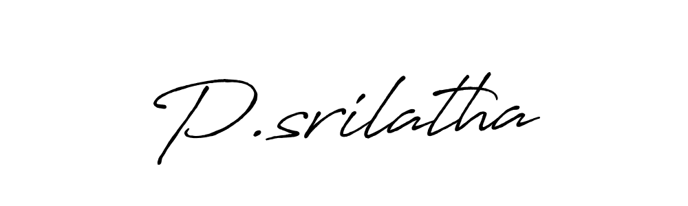 Make a beautiful signature design for name P.srilatha. With this signature (Antro_Vectra_Bolder) style, you can create a handwritten signature for free. P.srilatha signature style 7 images and pictures png