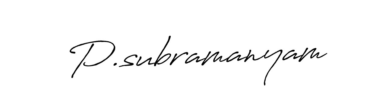 P.subramanyam stylish signature style. Best Handwritten Sign (Antro_Vectra_Bolder) for my name. Handwritten Signature Collection Ideas for my name P.subramanyam. P.subramanyam signature style 7 images and pictures png