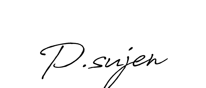 Also You can easily find your signature by using the search form. We will create P.sujen name handwritten signature images for you free of cost using Antro_Vectra_Bolder sign style. P.sujen signature style 7 images and pictures png