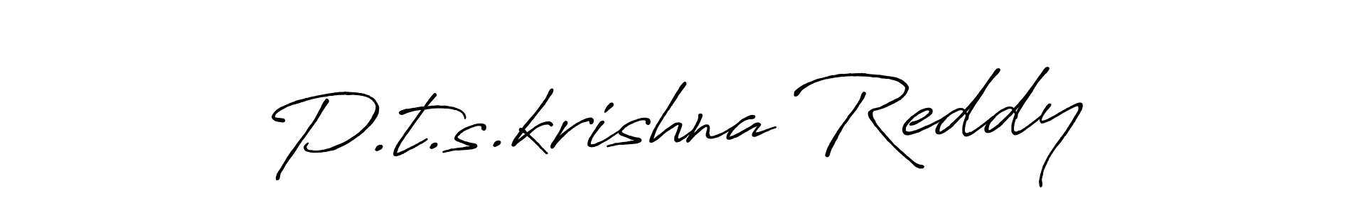 Make a beautiful signature design for name P.t.s.krishna Reddy. With this signature (Antro_Vectra_Bolder) style, you can create a handwritten signature for free. P.t.s.krishna Reddy signature style 7 images and pictures png
