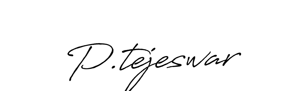 The best way (Antro_Vectra_Bolder) to make a short signature is to pick only two or three words in your name. The name P.tejeswar include a total of six letters. For converting this name. P.tejeswar signature style 7 images and pictures png