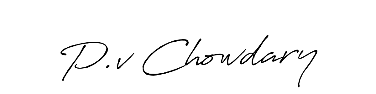 Make a beautiful signature design for name P.v Chowdary. Use this online signature maker to create a handwritten signature for free. P.v Chowdary signature style 7 images and pictures png