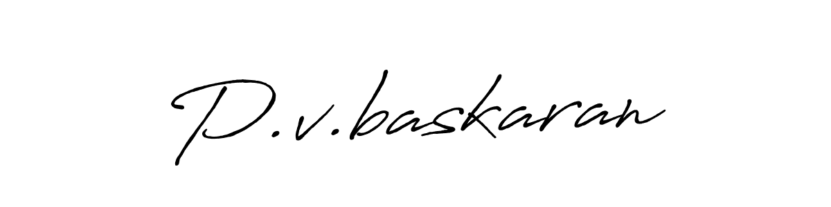 Create a beautiful signature design for name P.v.baskaran. With this signature (Antro_Vectra_Bolder) fonts, you can make a handwritten signature for free. P.v.baskaran signature style 7 images and pictures png