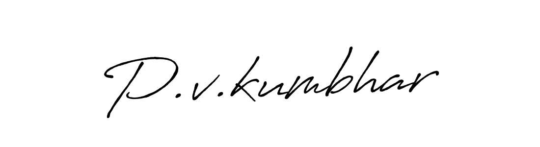 The best way (Antro_Vectra_Bolder) to make a short signature is to pick only two or three words in your name. The name P.v.kumbhar include a total of six letters. For converting this name. P.v.kumbhar signature style 7 images and pictures png