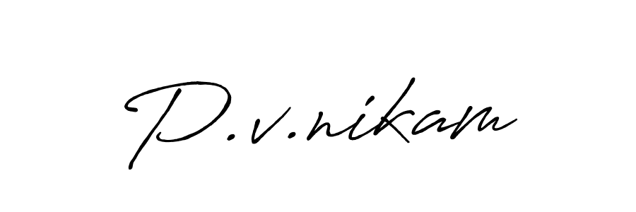 Also You can easily find your signature by using the search form. We will create P.v.nikam name handwritten signature images for you free of cost using Antro_Vectra_Bolder sign style. P.v.nikam signature style 7 images and pictures png