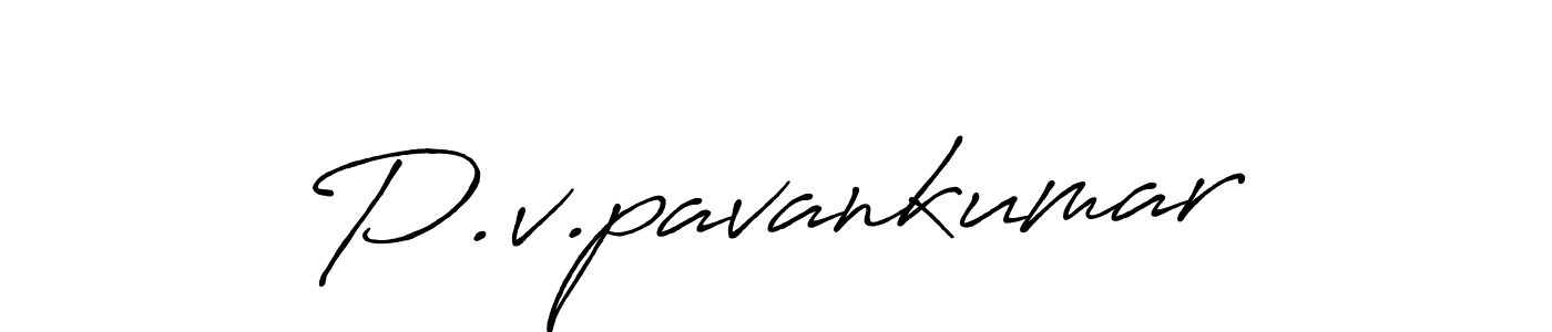 Create a beautiful signature design for name P.v.pavankumar. With this signature (Antro_Vectra_Bolder) fonts, you can make a handwritten signature for free. P.v.pavankumar signature style 7 images and pictures png