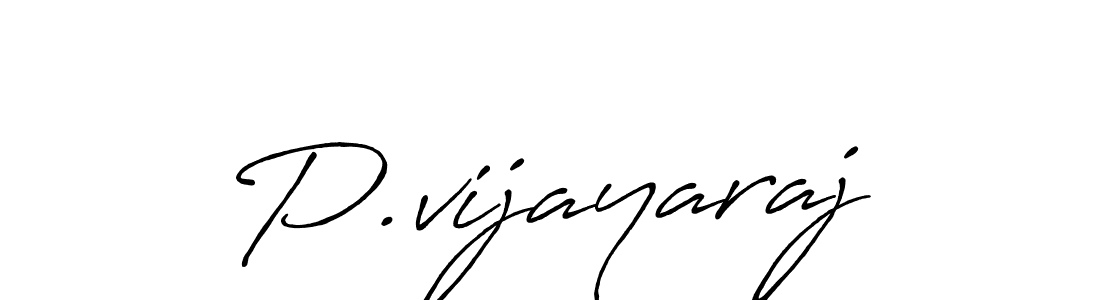 Use a signature maker to create a handwritten signature online. With this signature software, you can design (Antro_Vectra_Bolder) your own signature for name P.vijayaraj. P.vijayaraj signature style 7 images and pictures png