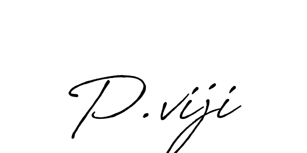 Make a beautiful signature design for name P.viji. With this signature (Antro_Vectra_Bolder) style, you can create a handwritten signature for free. P.viji signature style 7 images and pictures png