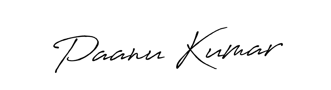 Make a beautiful signature design for name Paanu Kumar. With this signature (Antro_Vectra_Bolder) style, you can create a handwritten signature for free. Paanu Kumar signature style 7 images and pictures png