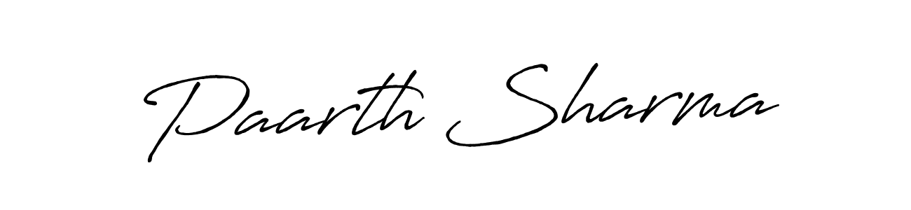 Antro_Vectra_Bolder is a professional signature style that is perfect for those who want to add a touch of class to their signature. It is also a great choice for those who want to make their signature more unique. Get Paarth Sharma name to fancy signature for free. Paarth Sharma signature style 7 images and pictures png
