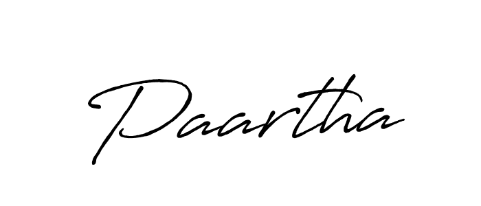 Make a beautiful signature design for name Paartha. With this signature (Antro_Vectra_Bolder) style, you can create a handwritten signature for free. Paartha signature style 7 images and pictures png