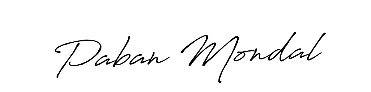 Make a beautiful signature design for name Paban Mondal. With this signature (Antro_Vectra_Bolder) style, you can create a handwritten signature for free. Paban Mondal signature style 7 images and pictures png