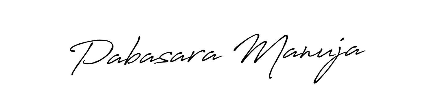 How to make Pabasara Manuja name signature. Use Antro_Vectra_Bolder style for creating short signs online. This is the latest handwritten sign. Pabasara Manuja signature style 7 images and pictures png