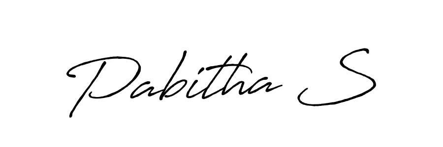 The best way (Antro_Vectra_Bolder) to make a short signature is to pick only two or three words in your name. The name Pabitha S include a total of six letters. For converting this name. Pabitha S signature style 7 images and pictures png