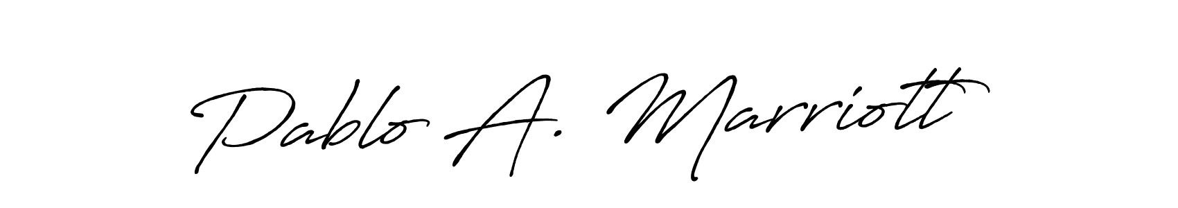 Also You can easily find your signature by using the search form. We will create Pablo A. Marriott name handwritten signature images for you free of cost using Antro_Vectra_Bolder sign style. Pablo A. Marriott signature style 7 images and pictures png