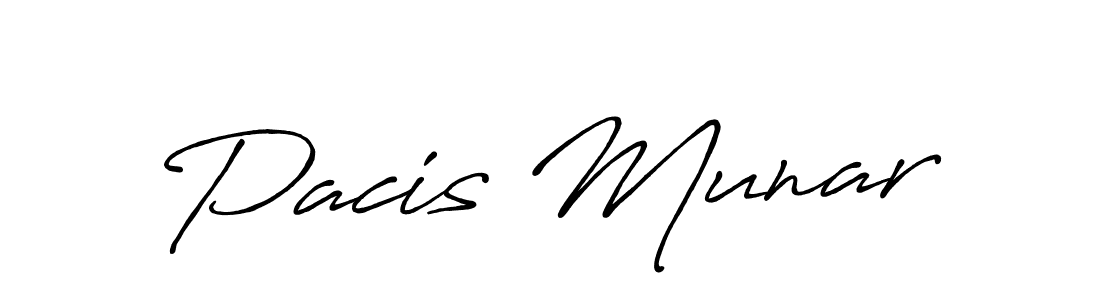 Design your own signature with our free online signature maker. With this signature software, you can create a handwritten (Antro_Vectra_Bolder) signature for name Pacis Munar. Pacis Munar signature style 7 images and pictures png