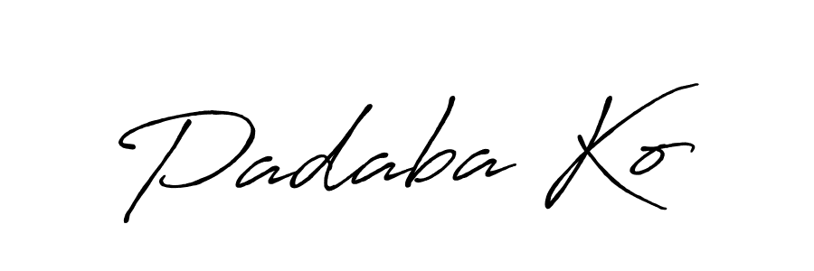 The best way (Antro_Vectra_Bolder) to make a short signature is to pick only two or three words in your name. The name Padaba Ko include a total of six letters. For converting this name. Padaba Ko signature style 7 images and pictures png