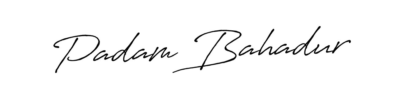 Create a beautiful signature design for name Padam Bahadur. With this signature (Antro_Vectra_Bolder) fonts, you can make a handwritten signature for free. Padam Bahadur signature style 7 images and pictures png