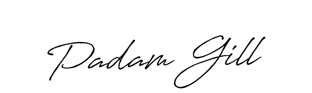 How to make Padam Gill signature? Antro_Vectra_Bolder is a professional autograph style. Create handwritten signature for Padam Gill name. Padam Gill signature style 7 images and pictures png