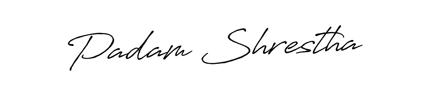 It looks lik you need a new signature style for name Padam Shrestha. Design unique handwritten (Antro_Vectra_Bolder) signature with our free signature maker in just a few clicks. Padam Shrestha signature style 7 images and pictures png