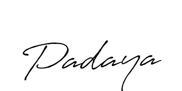 Use a signature maker to create a handwritten signature online. With this signature software, you can design (Antro_Vectra_Bolder) your own signature for name Padaya. Padaya signature style 7 images and pictures png
