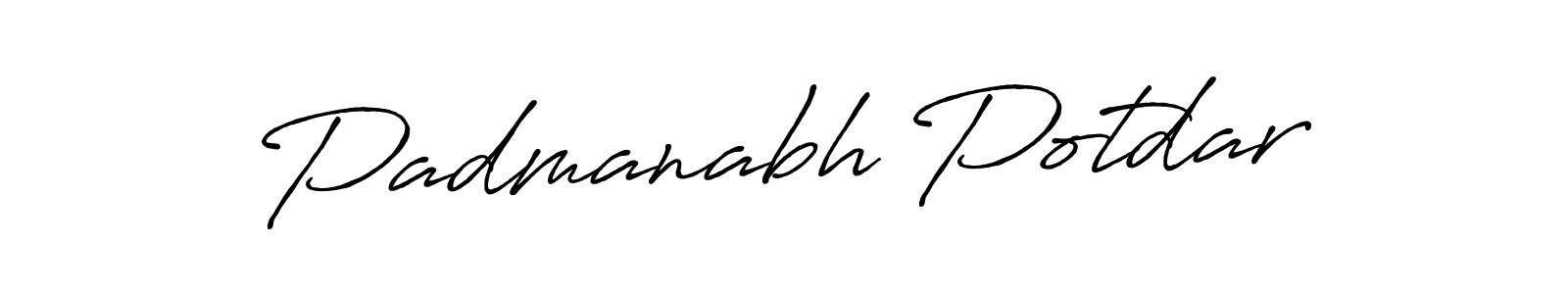 Create a beautiful signature design for name Padmanabh Potdar. With this signature (Antro_Vectra_Bolder) fonts, you can make a handwritten signature for free. Padmanabh Potdar signature style 7 images and pictures png